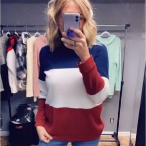 BOUTIQUE L/S Color Block Thermal Top NEW!